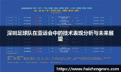 深圳足球队在亚运会中的技术表现分析与未来展望